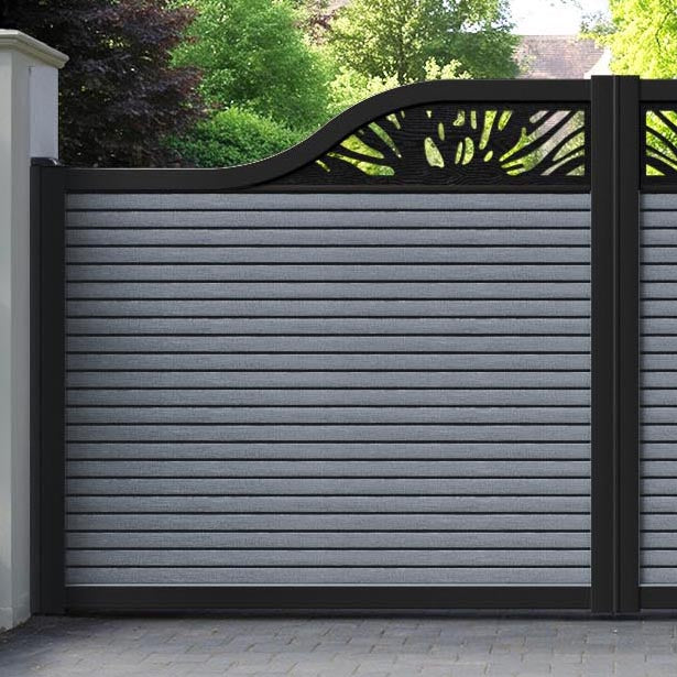 Hudson Poppy Curved Top Driveway Gate - Anthracite - Top Screen