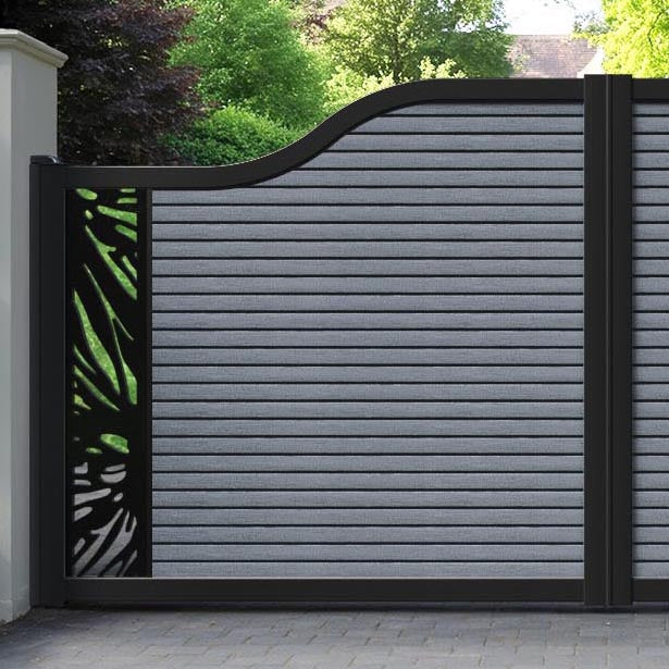 Hudson Poppy Curved Top Driveway Gate - Anthracite - End Screen