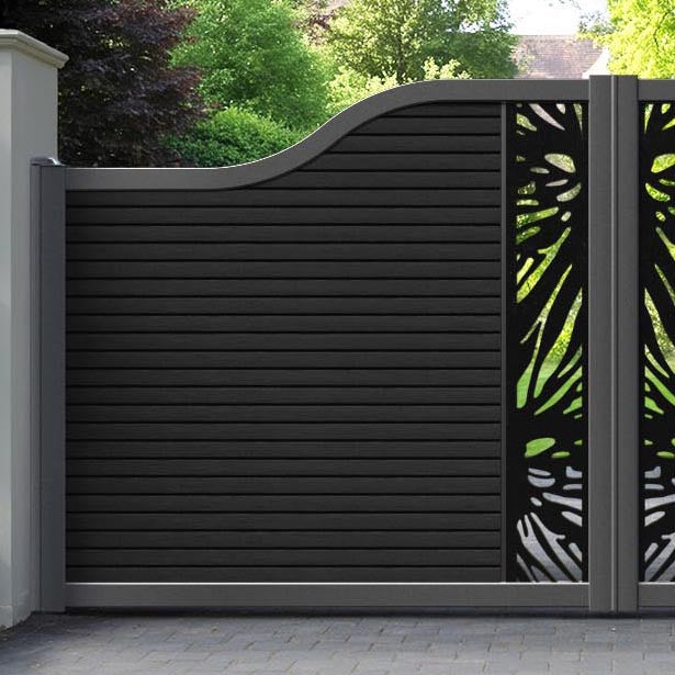 Hudson Poppy Curved Top Driveway Gate - Black - Middle Screen