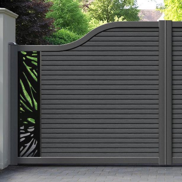 Hudson Poppy Curved Top Driveway Gate - Dark Grey - End Screen