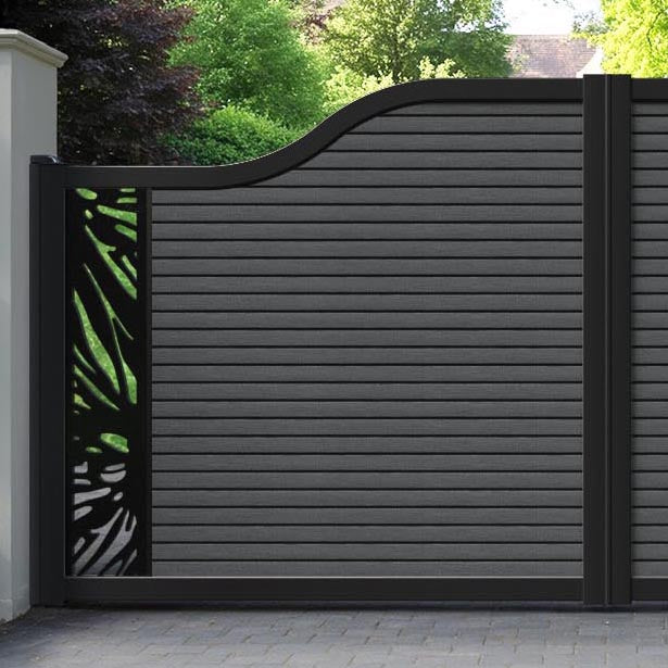 Hudson Poppy Curved Top Driveway Gate - Dark Grey - End Screen