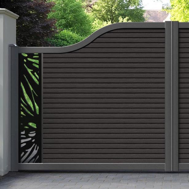 Hudson Poppy Curved Top Driveway Gate - Dark Oak - End Screen