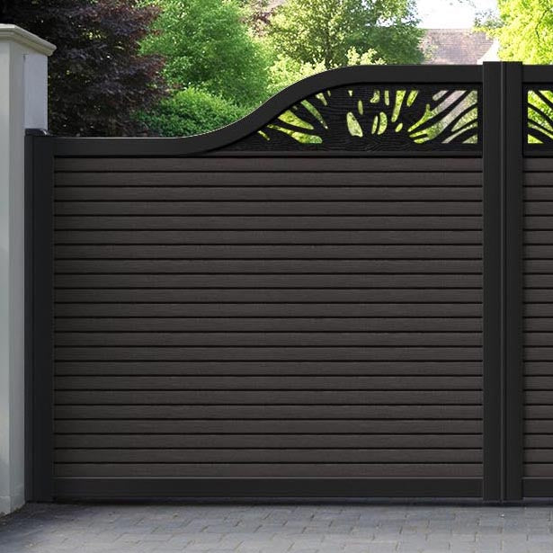 Hudson Poppy Curved Top Driveway Gate - Dark Oak - Top Screen
