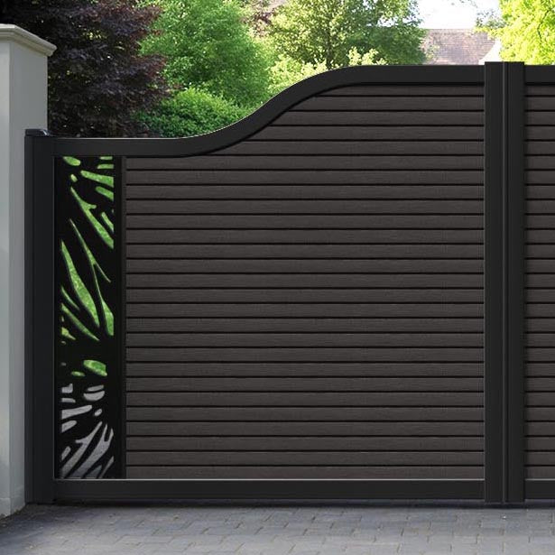 Hudson Poppy Curved Top Driveway Gate - Dark Oak - End Screen