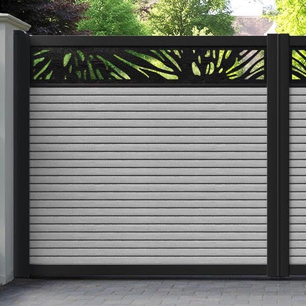 Hudson Poppy Straight Top Driveway Gate - Light Grey - Top Screen