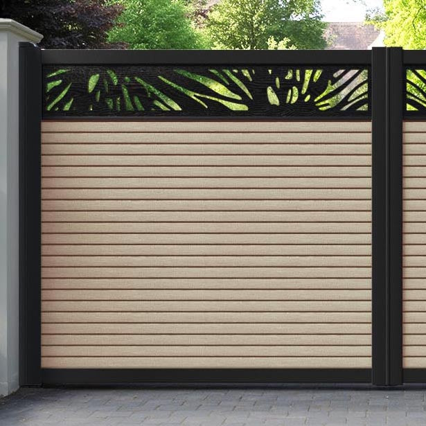 Hudson Poppy Straight Top Driveway Gate - Light Oak - Top Screen
