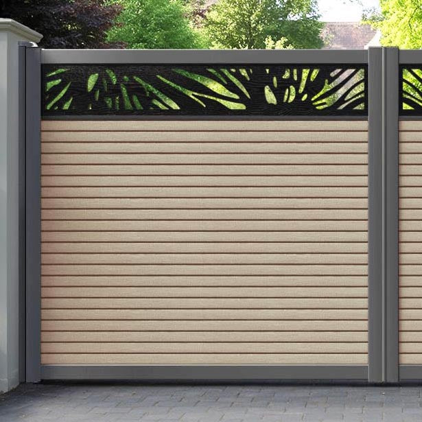 Hudson Poppy Straight Top Driveway Gate - Light Oak - Top Screen