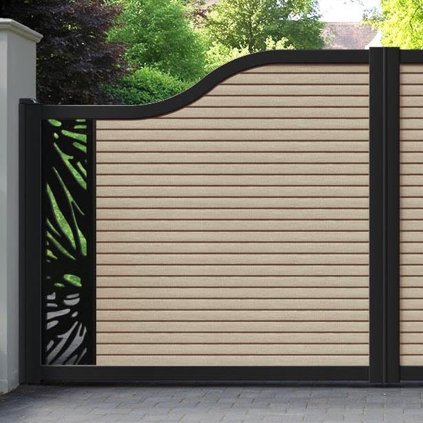 Hudson Poppy Curved Top Driveway Gate - Light Oak - End Screen