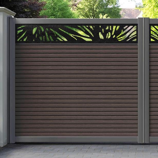 Hudson Poppy Straight Top Driveway Gate - Mid Brown - Top Screen