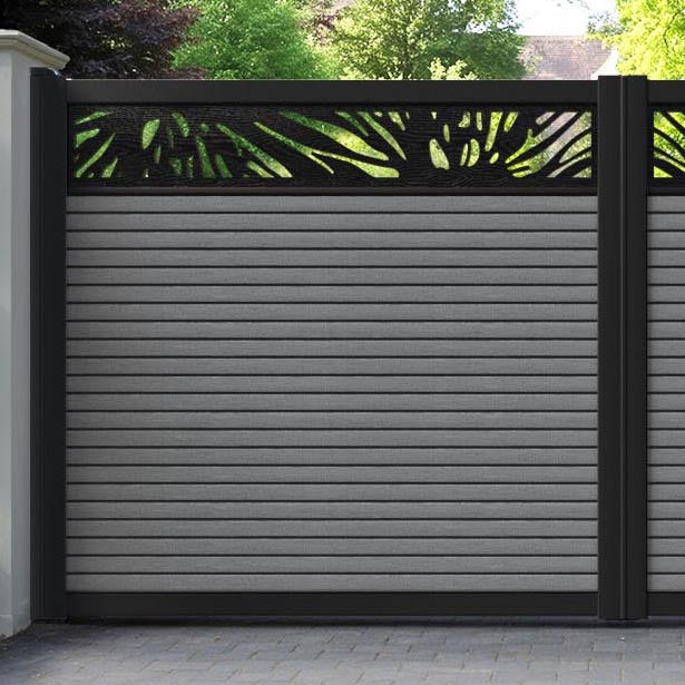 Hudson Poppy Straight Top Driveway Gate - Mid Grey - Top Screen