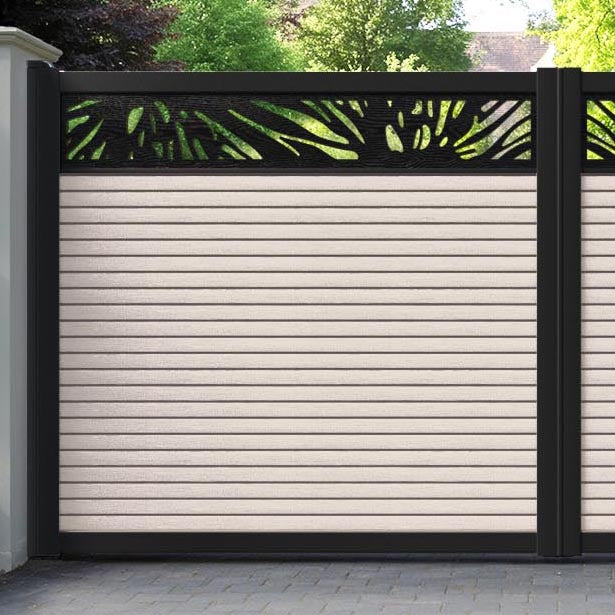 Hudson Poppy Straight Top Driveway Gate - Mid Stone - Top Screen