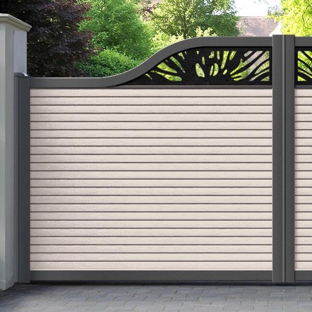 Hudson Poppy Curved Top Driveway Gate - Mid Stone - Top Screen
