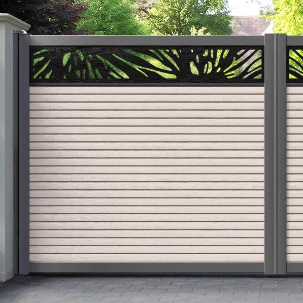 Hudson Poppy Straight Top Driveway Gate - Mid Stone - Top Screen