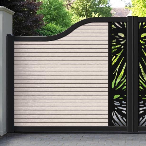 Hudson Poppy Curved Top Driveway Gate - Mid Stone - Middle Screen