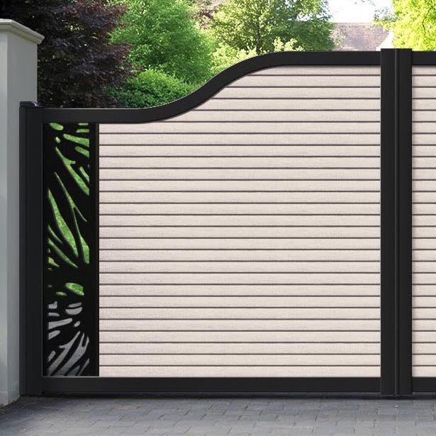 Hudson Poppy Curved Top Driveway Gate - Mid Stone - End Screen