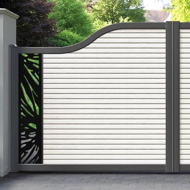 Hudson Poppy Curved Top Driveway Gate - Light Stone - End Screen