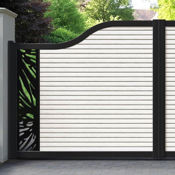 Hudson Poppy Curved Top Driveway Gate - Light Stone - End Screen