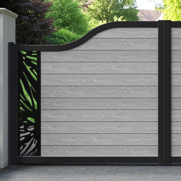 Classic Poppy Curved Top Driveway Gate - Light Grey - End Screen