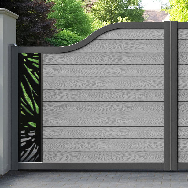 Classic Poppy Curved Top Driveway Gate - Light Grey - End Screen