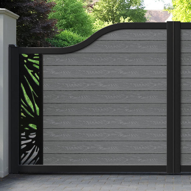 Classic Poppy Curved Top Driveway Gate - Mid Grey - End Screen