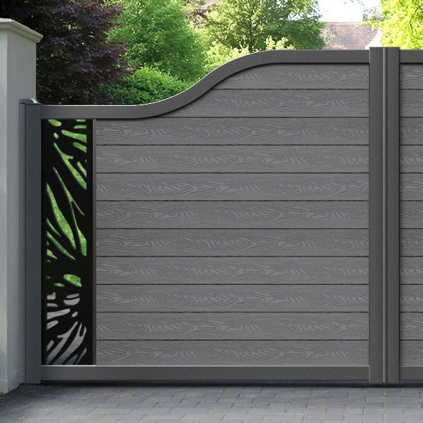 Classic Poppy Curved Top Driveway Gate - Mid Grey - End Screen