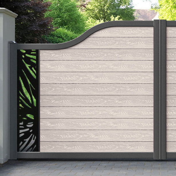 Classic Poppy Curved Top Driveway Gate - Mid Stone - End Screen