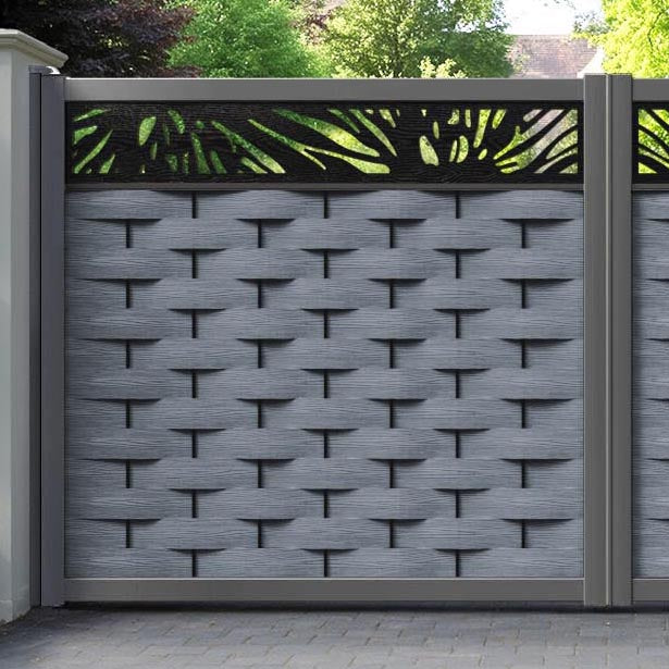 Ripple Poppy Straight Top Driveway Gate - Anthracite - Top Screen