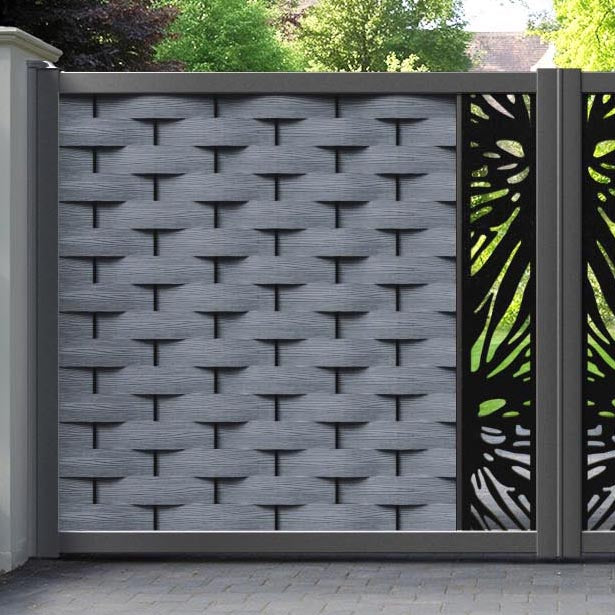 Ripple Poppy Straight Top Driveway Gate - Anthracite - Middle Screen