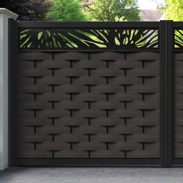 Ripple Poppy Straight Top Driveway Gate - Dark Oak - Top Screen