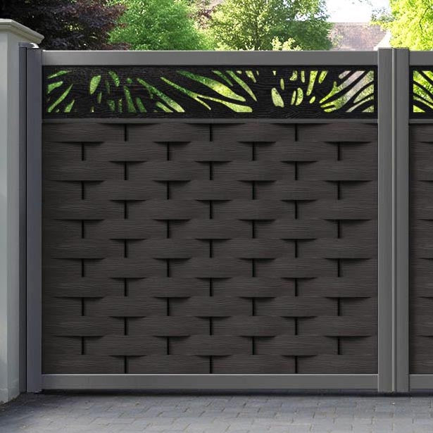 Ripple Poppy Straight Top Driveway Gate - Dark Oak - Top Screen
