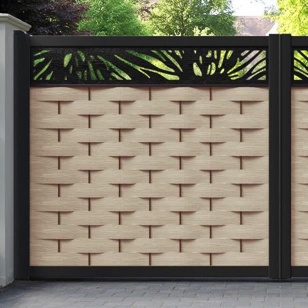 Ripple Poppy Straight Top Driveway Gate - Light Oak - Top Screen