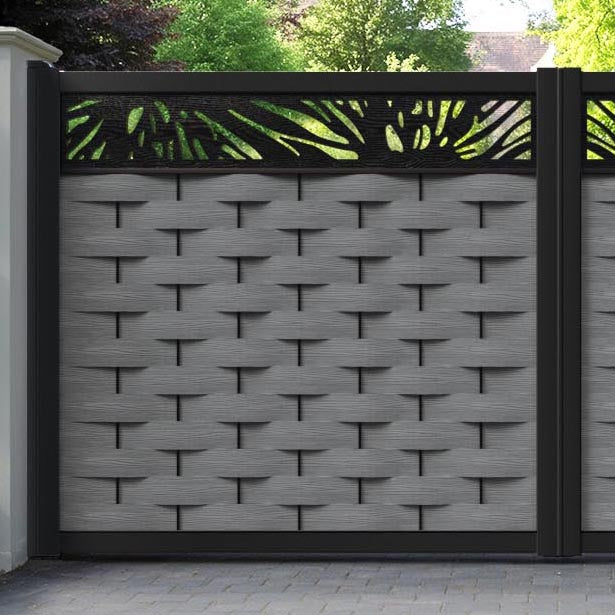 Ripple Poppy Straight Top Driveway Gate - Mid Grey - Top Screen