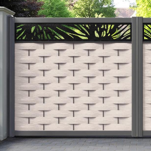 Ripple Poppy Straight Top Driveway Gate - Mid Stone - Top Screen