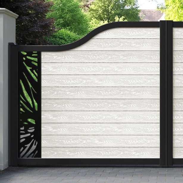 Classic Poppy Curved Top Driveway Gate - Light Stone - End Screen
