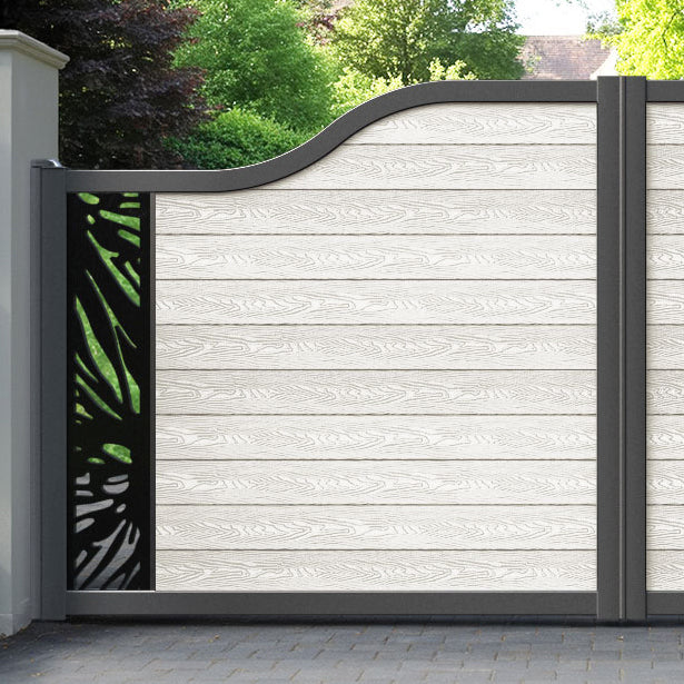 Classic Poppy Curved Top Driveway Gate - Light Stone - End Screen