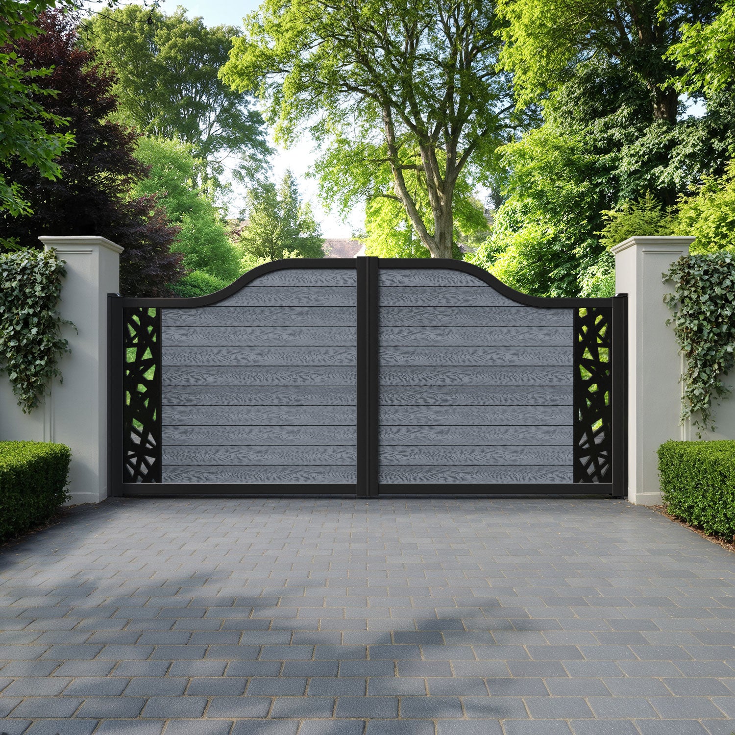 Classic Prism Curved Top Driveway Gate - Anthracite - End Screen