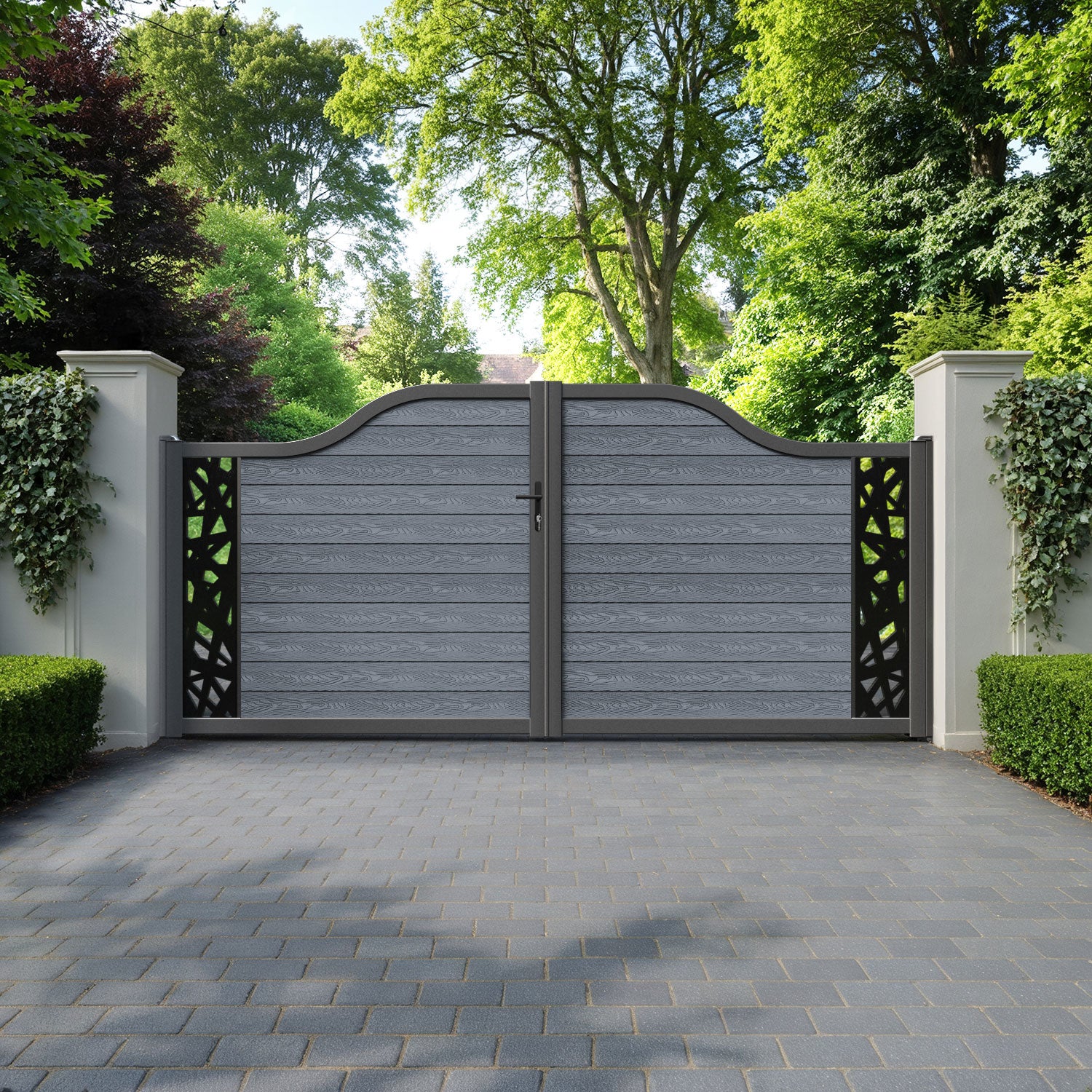 Classic Prism Curved Top Driveway Gate - Anthracite - End Screen