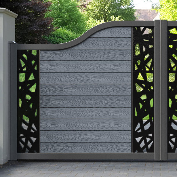 Classic Prism Curved Top Driveway Gate - Anthracite - Middle & End Screen
