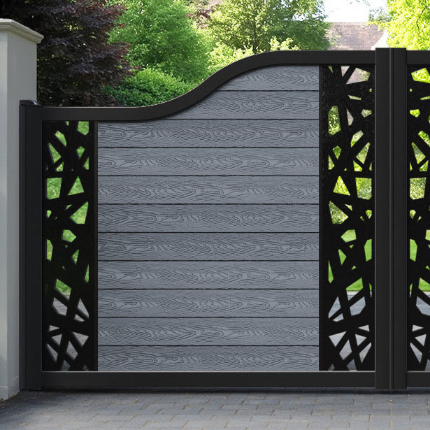 Classic Prism Curved Top Driveway Gate - Anthracite - Middle & End Screen