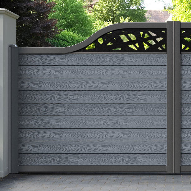 Classic Prism Curved Top Driveway Gate - Anthracite - Top Screen
