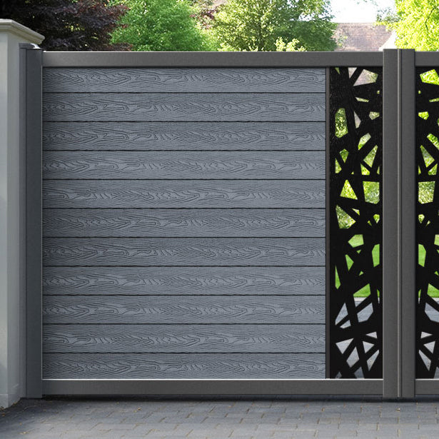 Classic Prism Straight Top Driveway Gate - Anthracite - Middle Screen
