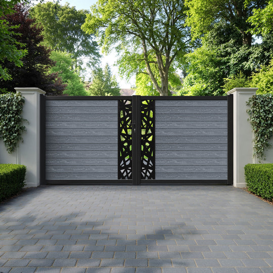 Classic Prism Straight Top Driveway Gate - Anthracite - Middle Screen