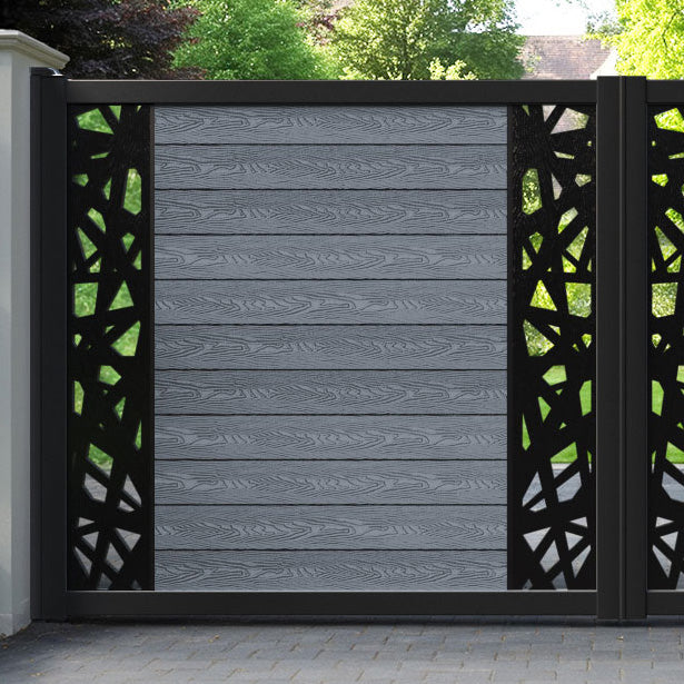 Classic Prism Straight Top Driveway Gate - Anthracite - Middle & End Screen