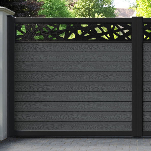 Classic Prism Straight Top Driveway Gate - Dark Grey - Top Screen