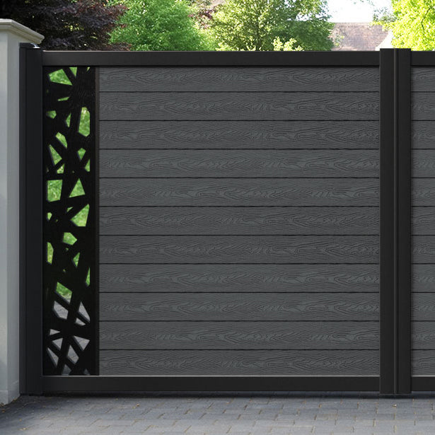 Classic Prism Straight Top Driveway Gate - Dark Grey - End Screen