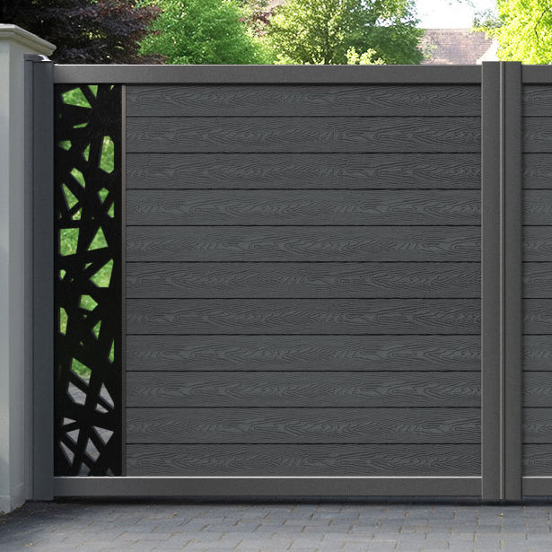 Classic Prism Straight Top Driveway Gate - Dark Grey - End Screen