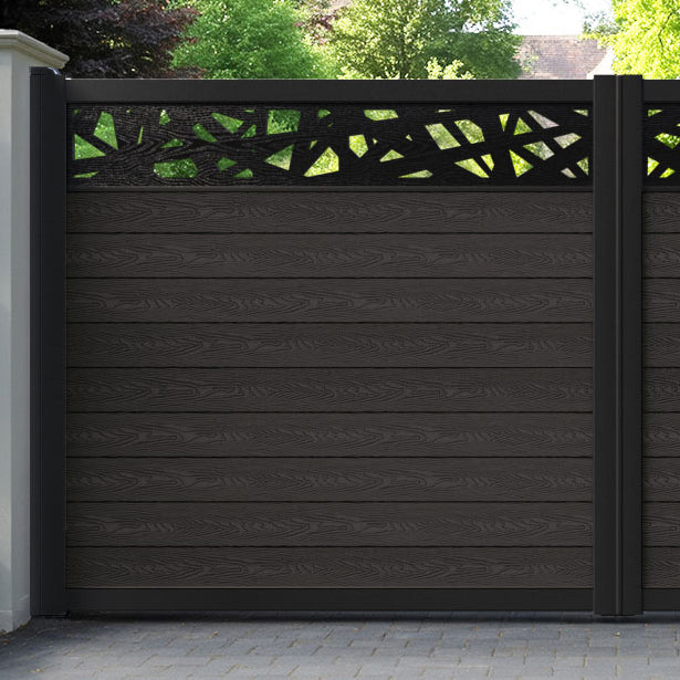 Classic Prism Straight Top Driveway Gate - Dark Oak - Top Screen