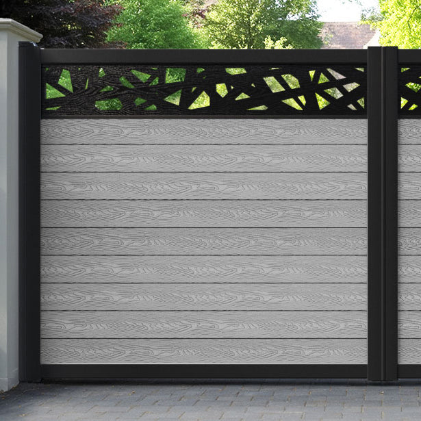 Classic Prism Straight Top Driveway Gate - Light Grey - Top Screen