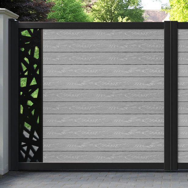 Classic Prism Straight Top Driveway Gate - Light Grey - End Screen