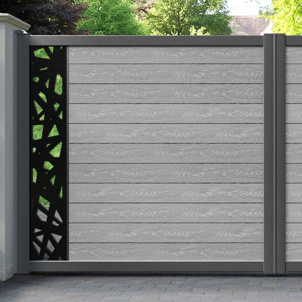Classic Prism Straight Top Driveway Gate - Light Grey - End Screen
